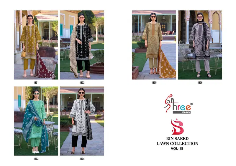 Shree Bin Saeed Lawn Collection Vol 18 Pakistani Salwar Kameez